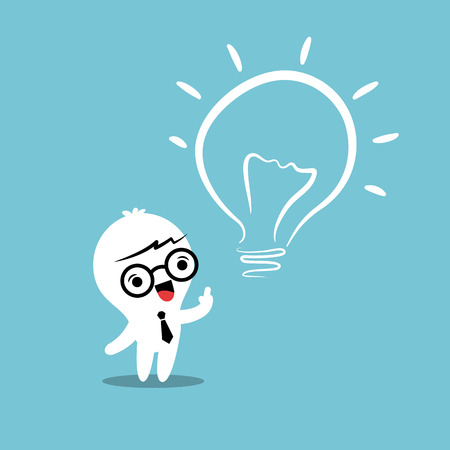 eureka lightbulb idea cartoonのイラスト素材