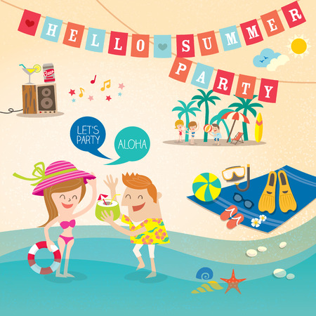 Summer holiday cartoon background vector clip artのイラスト素材