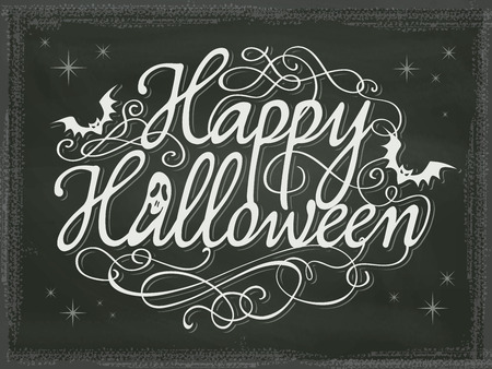 Vintage Halloween background chalkboardのイラスト素材