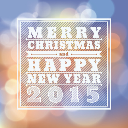 Merry Christmas and Happy New Year 2015 greeting cardのイラスト素材