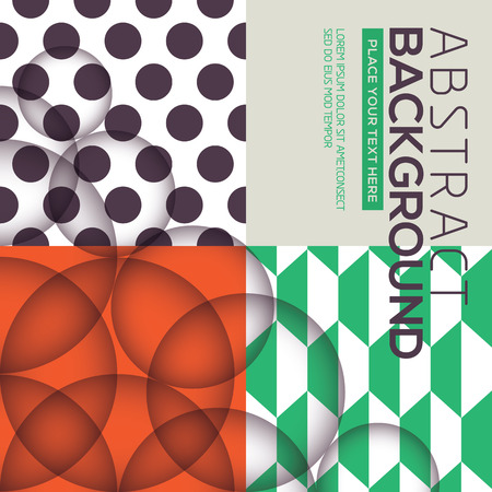 polka dot and retro geometric seamless pattern vector backgroundのイラスト素材