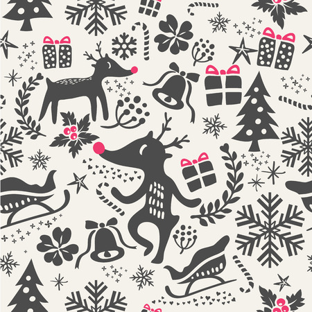 christmas background seamless tiling for wrapping paper patternのイラスト素材