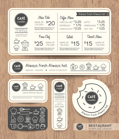 Restaurant Cafe Set Menu Graphic Design Template layoutのイラスト素材