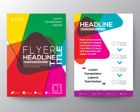 Abstract colorful Brochure Flyer design Layout vector template in A4 sizeのイラスト素材
