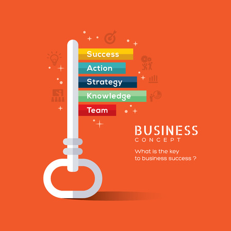 Key to success flat design concept vector illustrationのイラスト素材