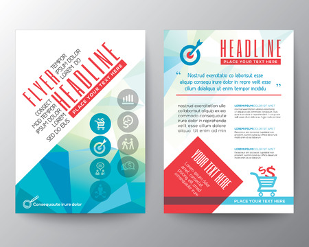 Abstract Typography polygon Brochure Flyer design Layout vector template in A4 sizeのイラスト素材