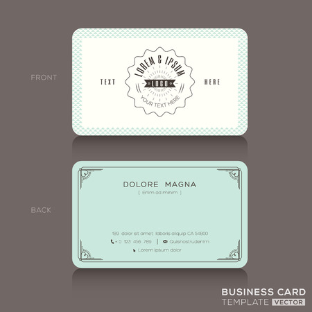 Retro hipster business card Design Templateのイラスト素材