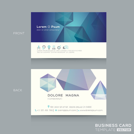 abstract low poly design business card Templateのイラスト素材