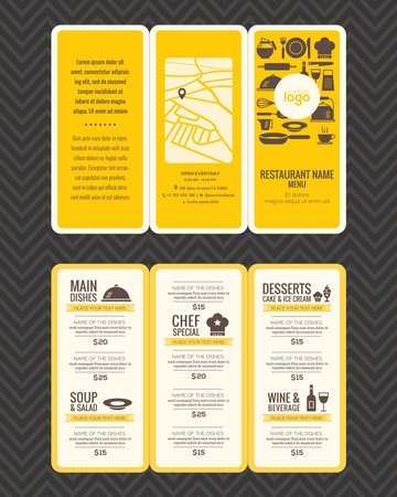 Modern Restaurant menu design pamphlet template in A4 size Tri foldのイラスト素材