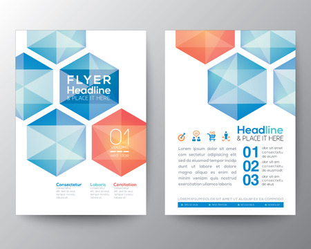 Abstract hexagon Poster Brochure Flyer design Layout vector template in A4 sizeのイラスト素材
