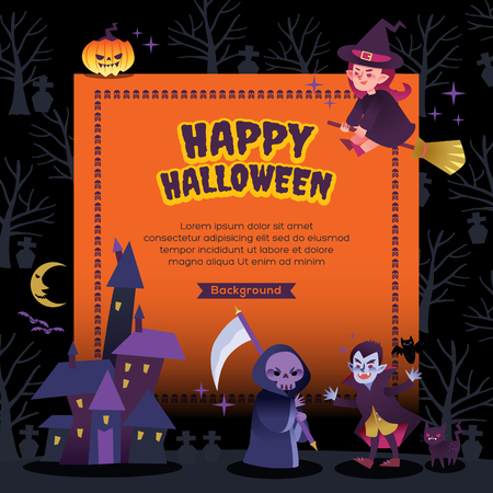 happy halloween party background vector illustrationのイラスト素材