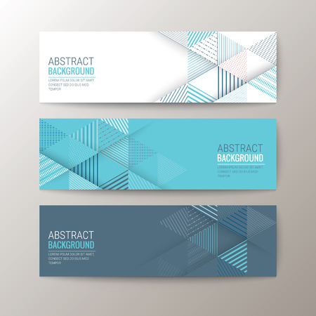 Set of modern design banners template with abstract triangle pattern background