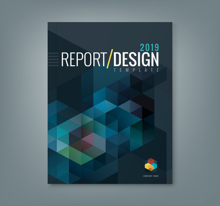 Abstract hexagon cube pattern background design for corporate business annual report book cover brochure flyer posterのイラスト素材