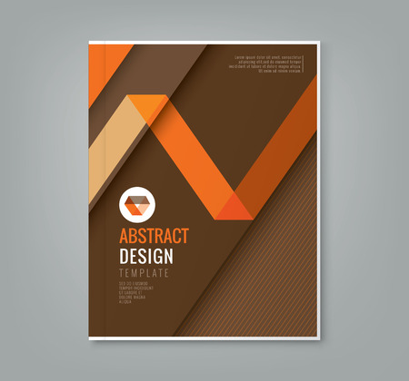 abstract orange line design on brown background template for business annual report book cover brochure posterのイラスト素材