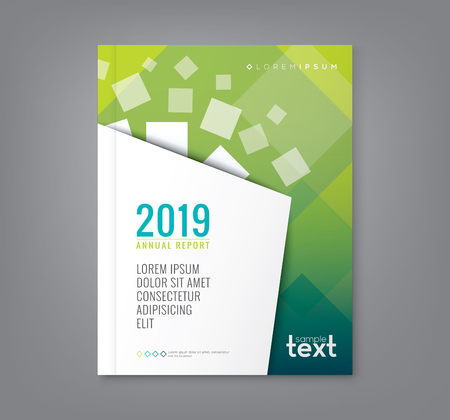 Abstract shape design on green background for business annual report book cover brochure posterのイラスト素材