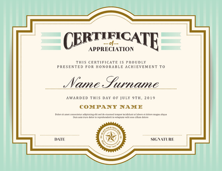 Vintage retro border and frame certificate background design templateのイラスト素材
