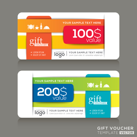 Vector Gift voucher template with abstract colorful modern design backgroundのイラスト素材