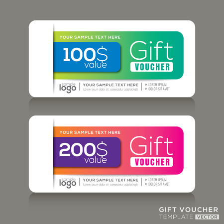 Vector Gift voucher template with abstract colorful modern design backgroundのイラスト素材