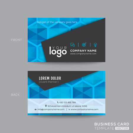 Black and Blue modern business card designのイラスト素材