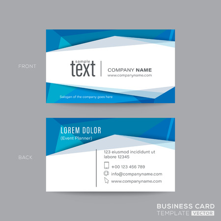 Blue Modern business card in low poly styleのイラスト素材