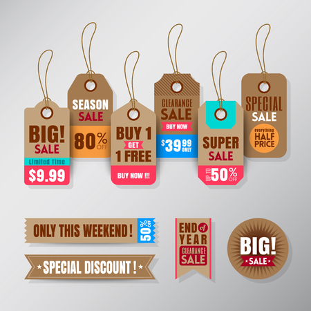Set of retail sale tags design elementsのイラスト素材