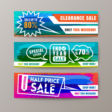Set Of Promotion Sale Discount Web Bannerのイラスト素材
