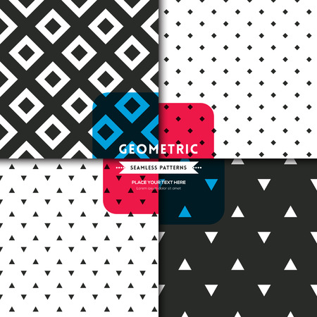black and white square diamond geometric seamless pattern backgroundのイラスト素材