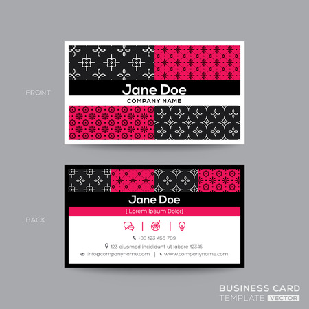 business card template with modern geometric motif seamless pattern backgroundのイラスト素材