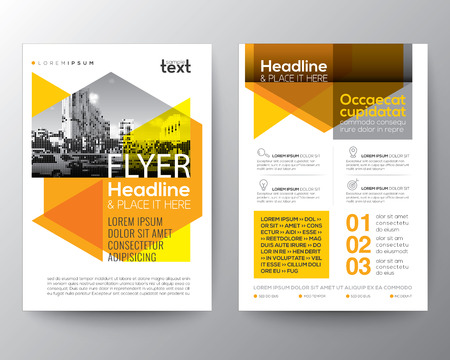 Abstract Yellow geometric background for Poster Brochure Flyer design Layout vector template in A4 sizeのイラスト素材