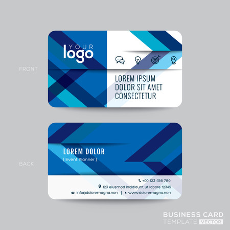 Blue diagonal line modern business card designのイラスト素材