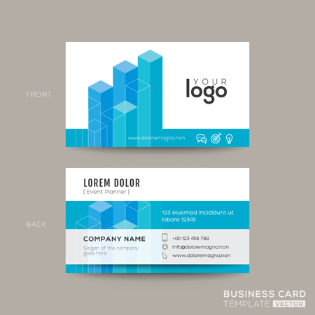 Blue modern business card designのイラスト素材