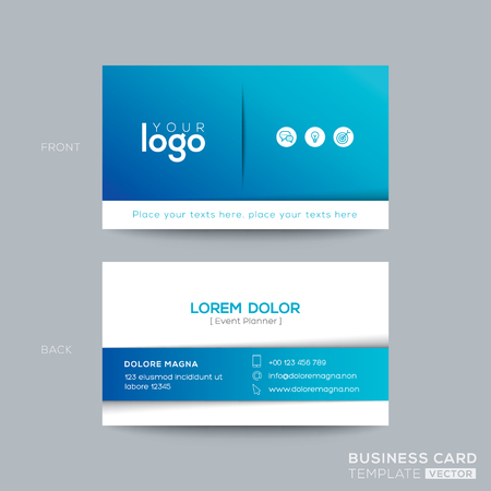 Clean and simple blue business card namecard designのイラスト素材