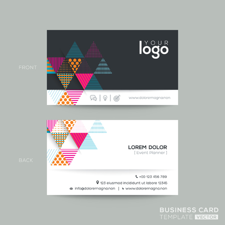modern business card with colorful triangle background designのイラスト素材