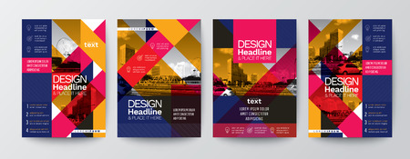 collection of modern design poster flyer brochure cover layout template with space for photo backgroundのイラスト素材