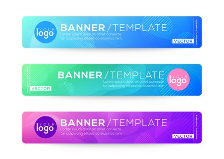 Abstract Web banner design background or header Templates. Fluid gradient shapes composition with colorful bright colorsのイラスト素材