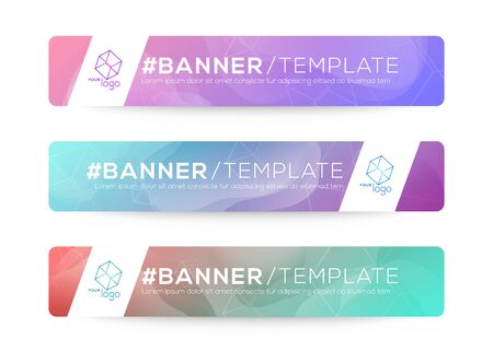 Abstract Web banner design background or header Templates. Fluid gradient shapes composition with colorful bright colorsのイラスト素材