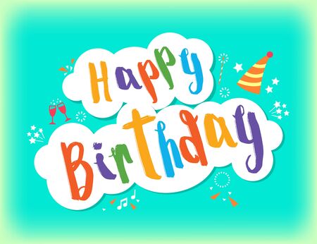 Happy Birthday greeting textのイラスト素材