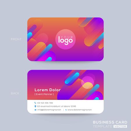 modern business card design with vibrant bold color graphic backgroundのイラスト素材