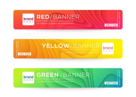 Abstract web banner or header design templates. Curved wave gradient background composition with colorful vivid colors.のイラスト素材