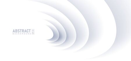 Abstract ripple effect on white background. circle shape with shadow in paper cut style vector illustration.のイラスト素材