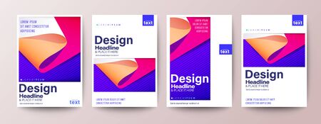 Set of Flyer, Poster, leaflet, Annual report cover, Book cover, Brochure, Banner. Graphic Design Layout template, A4 sizeのイラスト素材