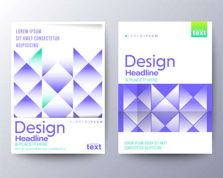 Flyer, Poster, leaflet Graphic Design Layout template with abstract geometric purple blue background.のイラスト素材