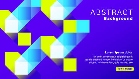 Abstract bright vivid blue square background. Landing page graphic background.のイラスト素材