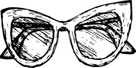 Sunglasses.Doodle style.Vector illustration ready for vinyl cutting.のイラスト素材