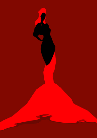 Lady in redの写真素材