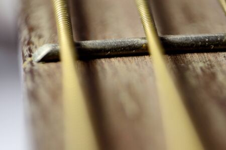Fret neck guitar string in close upの写真素材