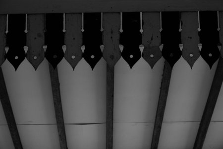 Roof decoration in black and white