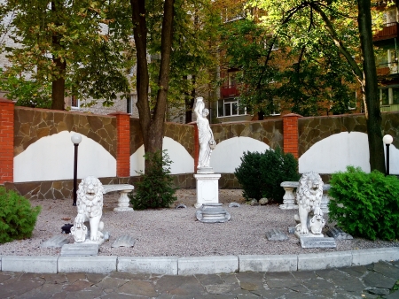This place is located in the courtyard of the Sumy Academy of Banking, Ukraine の写真素材