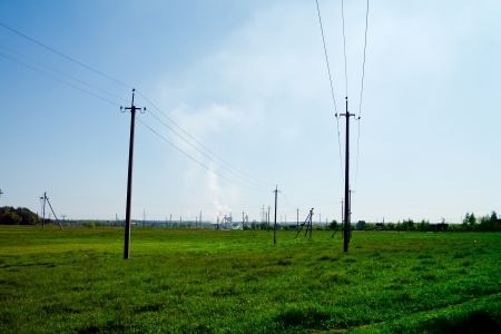 Suburban landscape in the summerの写真素材