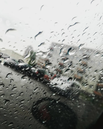 Rain in the glassの写真素材